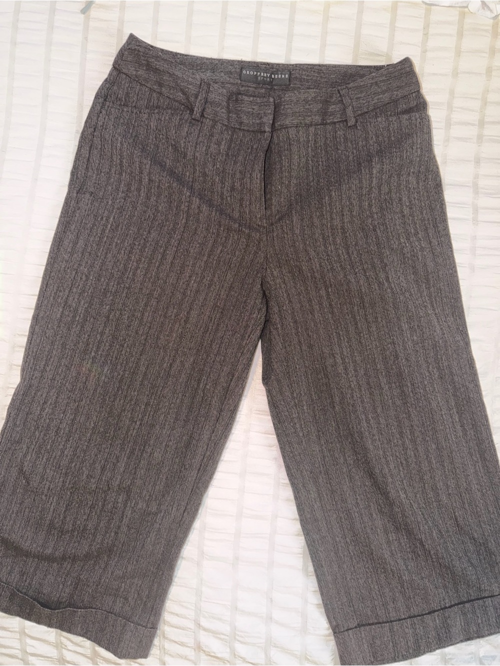 Geoffrey Beene Charcoal Pinstripe Wide-Leg Crop Pants